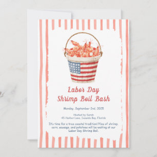 Labor Day Shrimp Boil Invitation – Patriotic Sea