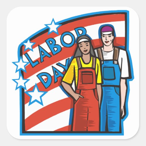 Labor Day Square Sticker