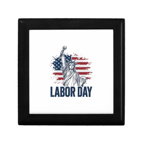 Labor Day Statue of Liberty Patriotic Worker Desig Gift Box