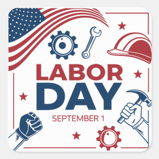 Labor Day Sticker – Patriotic Workers Celebration