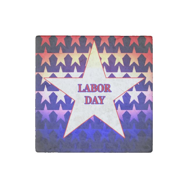 Labor Day Stone Magnet (Front)