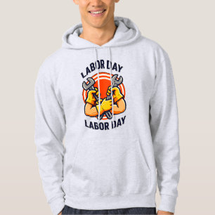 Labor Day Strong Worker Hands Tools Design Hoodie