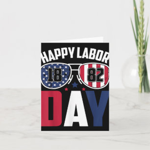 Labor Day Sungles 1882 American Flag Men Women Kid Card