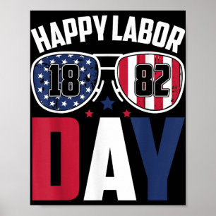 Labor Day Sungles 1882 American Flag Men Women Kid Poster