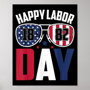 Labor Day Sungles 1882 American Flag Men Women Kid Poster
