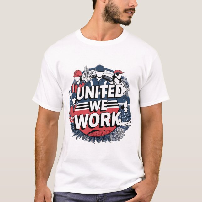 Labor Day T-Shirt | Patriotic Workers Design (Front)