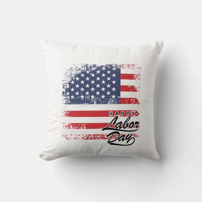 Labor Day  Throw Pillow (Front)