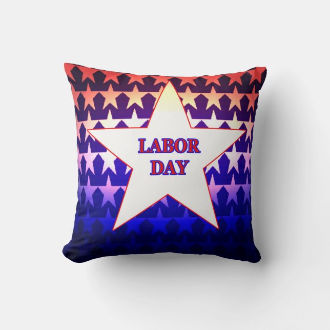 Labor Day Throw Pillow (Front)