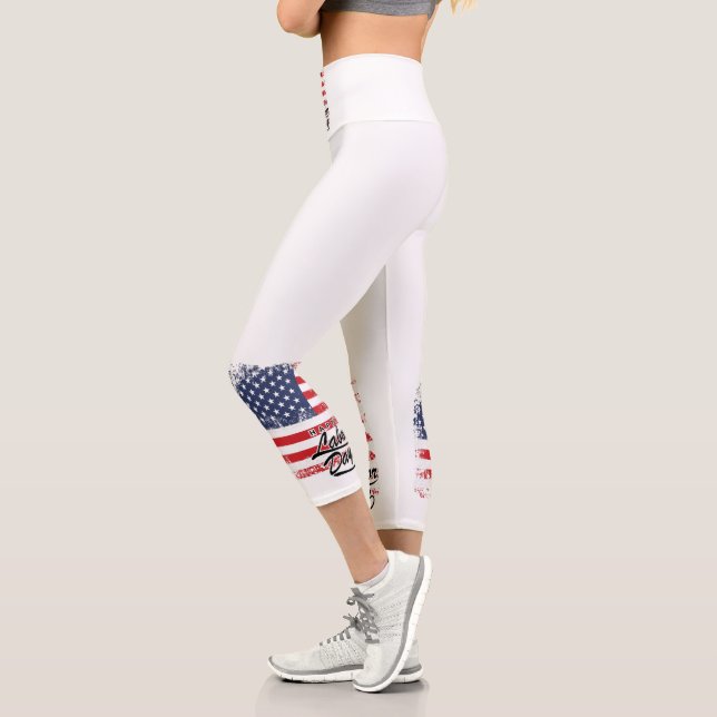 Labor Day with a Flag  Capri Leggings (Left)