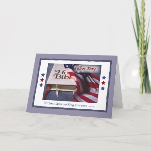 Labor Day With Flag  Bible Religious Card