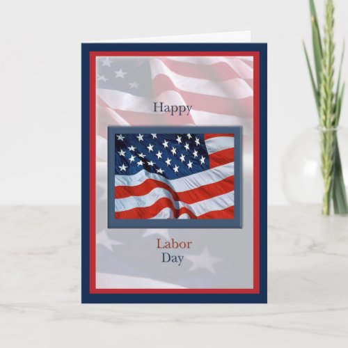 Labor Day with Flags Card
