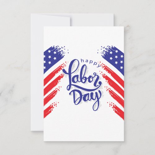 Labor Day with USA falg Thank You Card