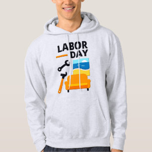 Labor Day Work Hard Relax Design with Tools Hoodie