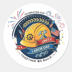 Labor Day Worker Helmet Sticker Construction Tools