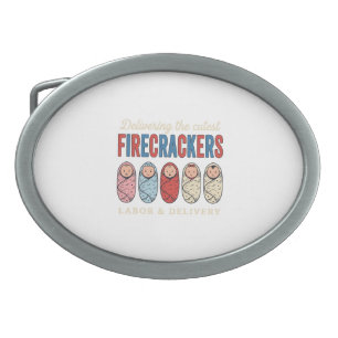Labor & Delivery Firecrackers Cute Baby Nurse Desi Belt Buckle