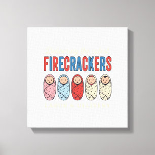 Labor & Delivery Firecrackers Cute Baby Nurse Desi Canvas Print