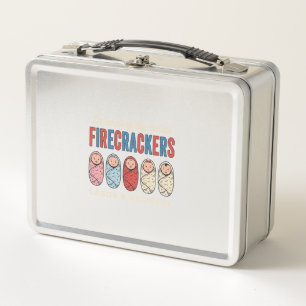 Labor & Delivery Firecrackers Cute Baby Nurse Desi Metal Lunch Box