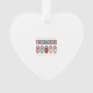 Labor & Delivery Firecrackers Cute Baby Nurse Desi Ornament