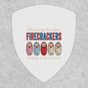 Labor & Delivery Firecrackers Cute Baby Nurse Desi Patch