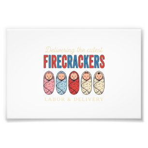 Labor & Delivery Firecrackers Cute Baby Nurse Desi Photo Print