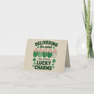 Labor & Delivery Lucky Charm Nurse Shamrock  Card