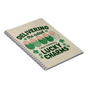 Labor & Delivery Lucky Charm Nurse Shamrock Notebook