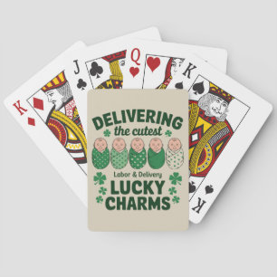 Labor & Delivery Lucky Charm Nurse Shamrock  Poker Cards