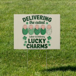 Labor & Delivery Lucky Charm Nurse Shamrock Sign