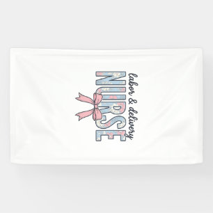 Labor & Delivery Nurse Floral Bow Vintage Shirt De Banner