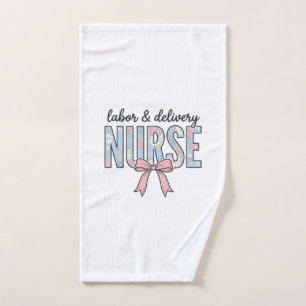 Labor & Delivery Nurse Floral Bow Vintage Shirt De Hand Towel