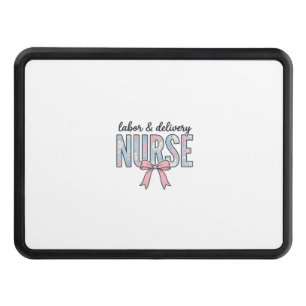 Labor & Delivery Nurse Floral Bow Vintage Shirt De Hitch Cover
