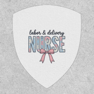 Labor & Delivery Nurse Floral Bow Vintage Shirt De Patch