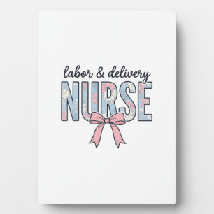 Labor & Delivery Nurse Floral Bow Vintage Shirt De Plaque