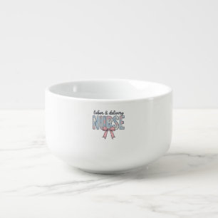 Labor & Delivery Nurse Floral Bow Vintage Shirt De Soup Mug