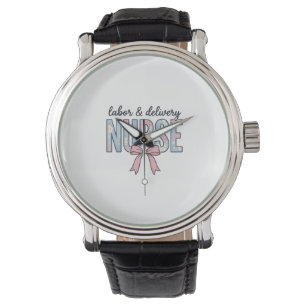 Labor & Delivery Nurse Floral Bow Vintage Shirt De Watch