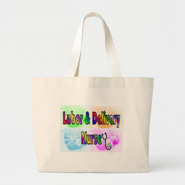 Labor & Delivery Nurse Large Tote Bag (Front)