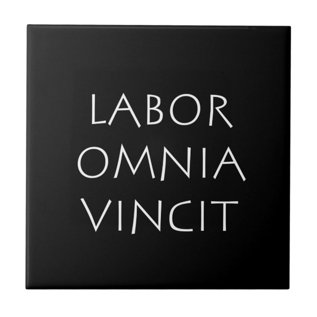 Labor omnia vincit ceramic tile (Front)