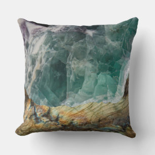 Laboradorite Fluoride Crystal Throw Pillow