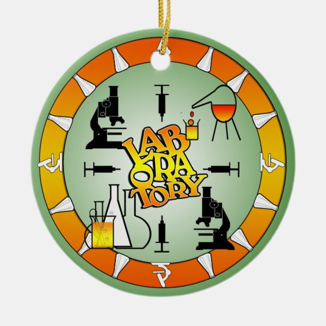 LABORATORY 4 SQUARE LOGO CERAMIC ORNAMENT (Front)