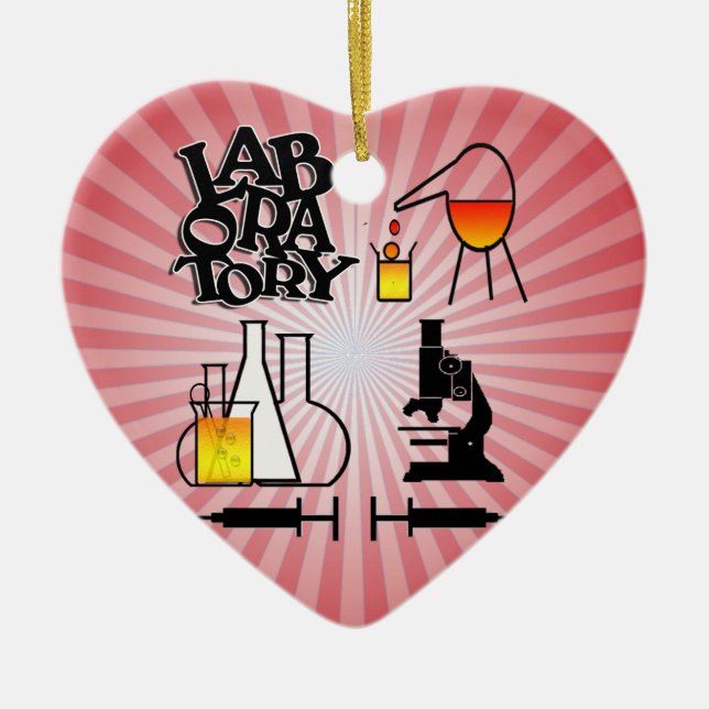 LABORATORY 4 SQUARE LOGO CHRISTMAS HEART ORNAMENT (Front)