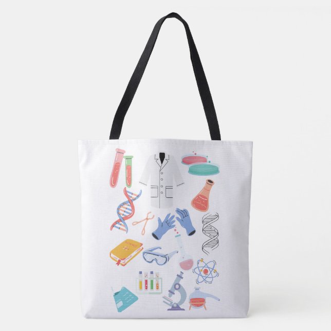 Laboratory Biotechnology Large Tote Bag (Front)