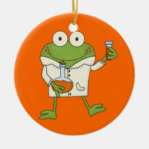 Laboratory Frog Ceramic Ornament