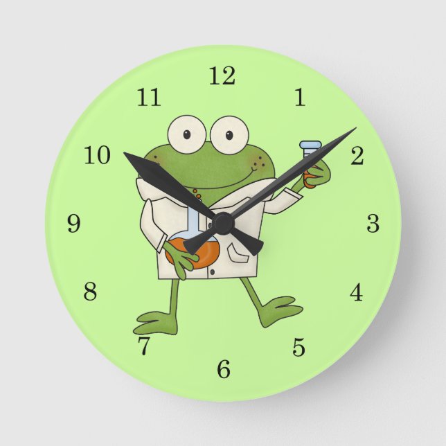 Laboratory Frog Round Clock (Front)