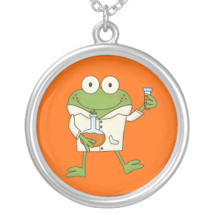 Laboratory Frog Silver Plated Necklace