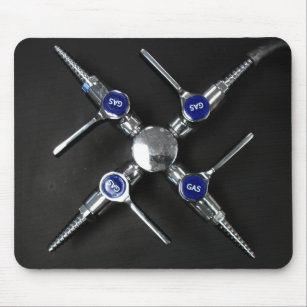 Laboratory Gas Valves on Lab Bench Mouse Pad