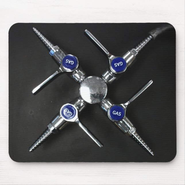 Laboratory Gas Valves on Lab Bench Mouse Pad (Front)