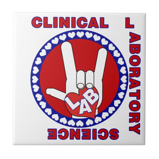 LABORATORY LOVE ASL -  LABORATORY SCIENTIST CERAMIC TILE (Front)