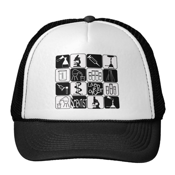 LABORATORY SCIENTIST SYMBOLS AND TOOLS HAT