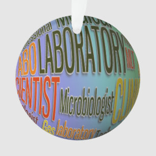 LABORATORY SCIENTIST WORDS MICROBIOLOGIST MT MLT ORNAMENT