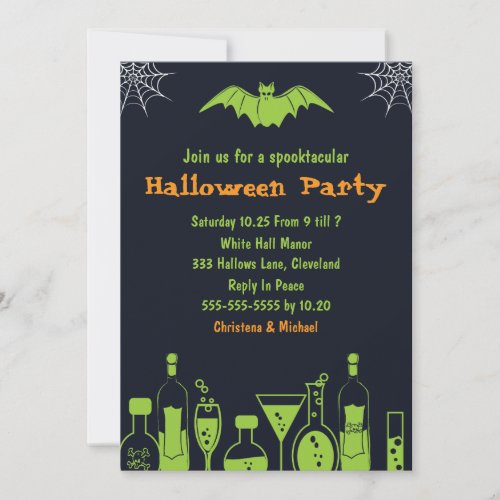 Laboratory Spooktacular Halloween Invitations